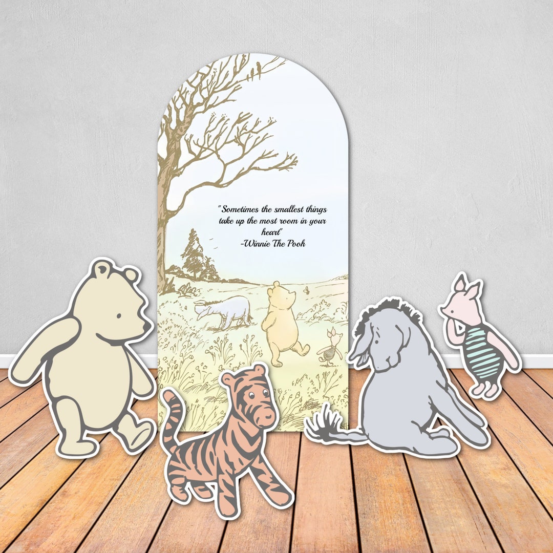 Set of 5 Blue Classic Winnie the Pooh Foam Board Arch Backdrop and Cut