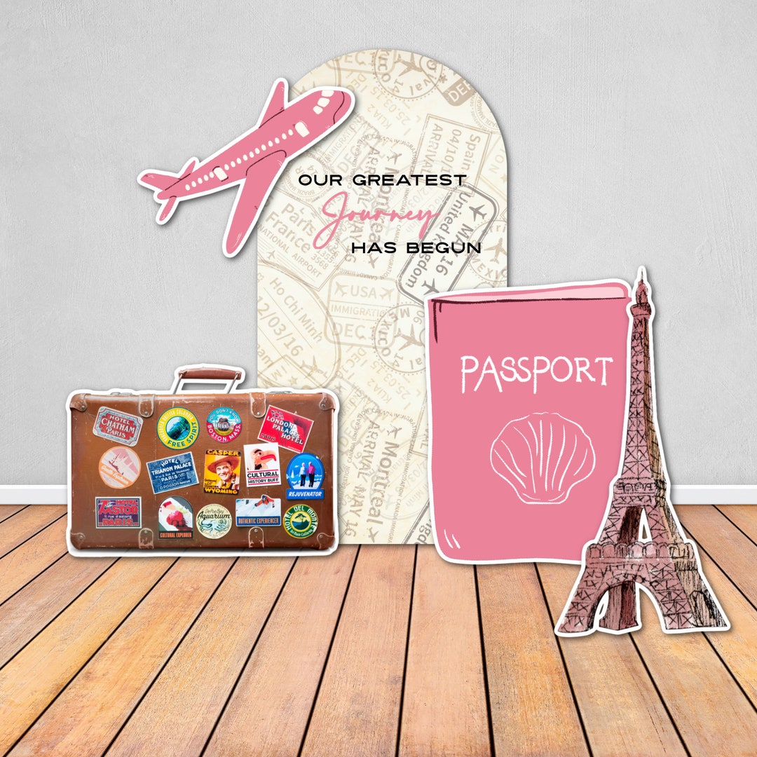 Travel Themed Baby Shower Foam Board Arch and Props, Our Greatest