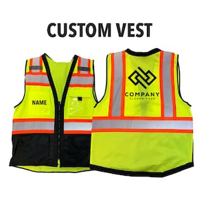 Safety Vest - Custom Name - Company logo - 2023 - Construction - deflector - Trendy -