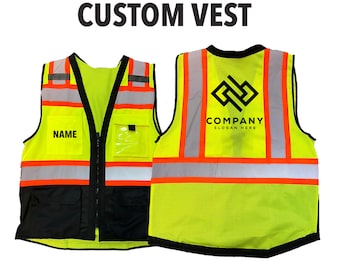 Safety Vest - Custom Name - Company logo - 2023 - Construction - deflector - Trendy -