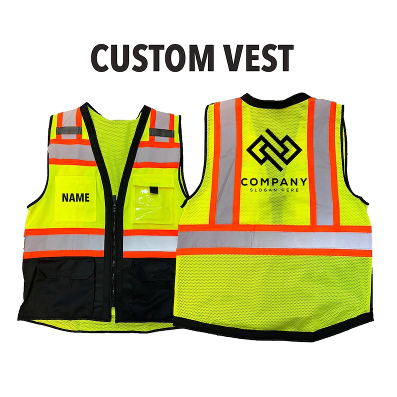 Safety Vest Custom Name Company logo 2023 Construction deflector Trendy image 1