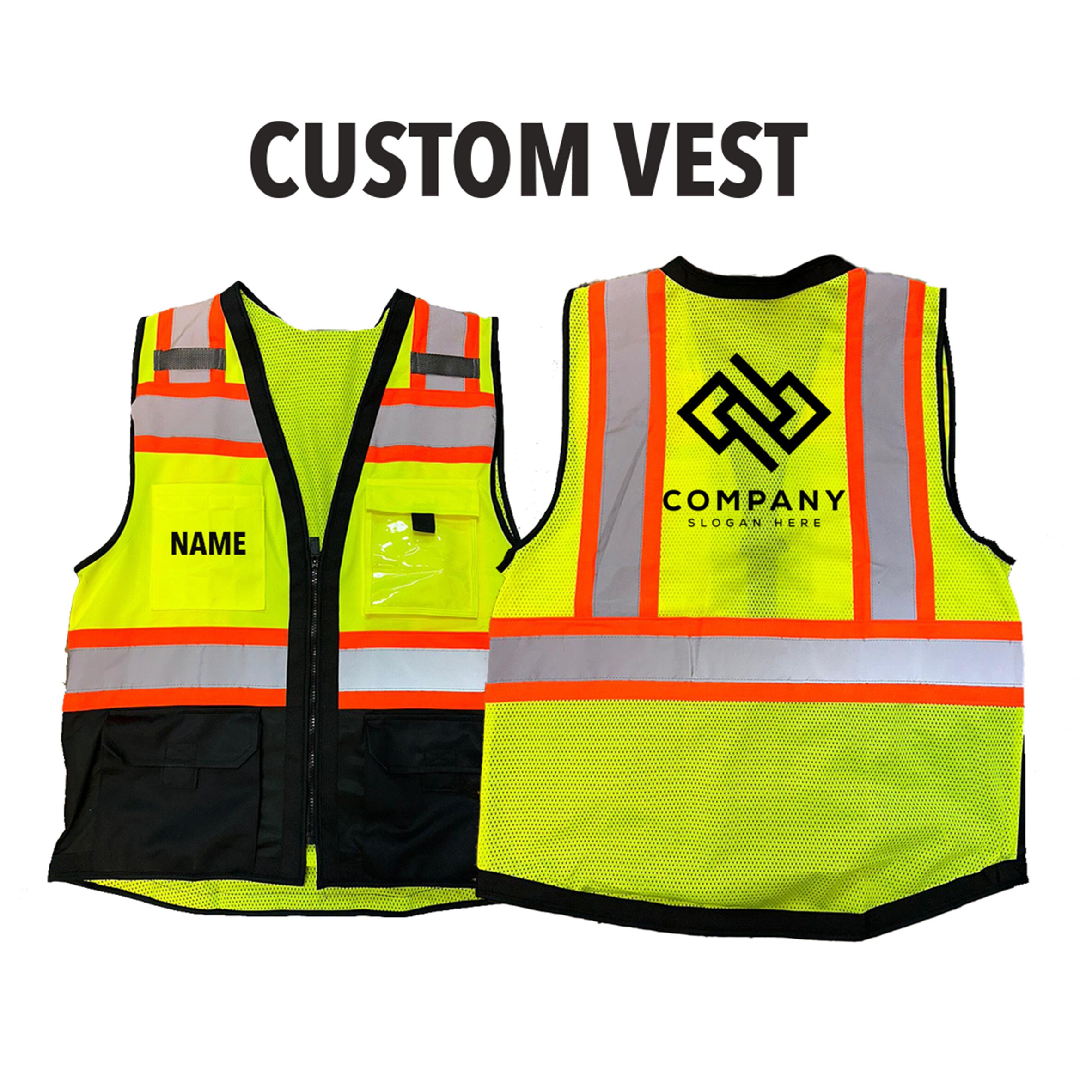 Safety Vest Custom Name Company Logo 2023 Construction Deflector Trendy Etsy Israel