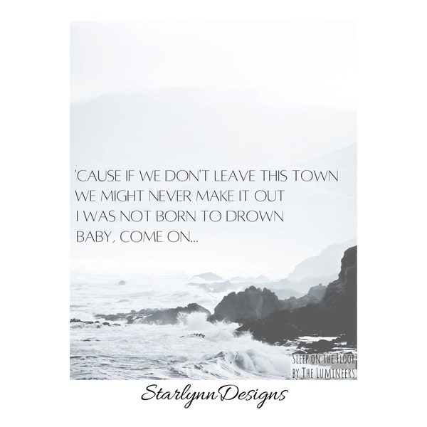 Sleep on the Floor Lumineers Wall Print Etsy