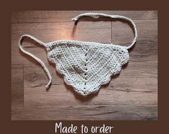 Handmade Crochet Cotton Bandana: Boho Festival Hair Scarf