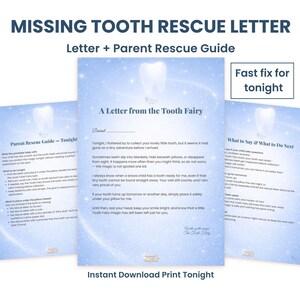 Missing Tooth Rescue Letter Printable UK, Tooth Fairy Letter, Parent Guide, Instant Download A4 PDF