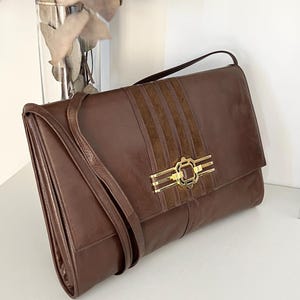 Leather vintage bag Franco Bellini made in Italy vintage signed Italian shoulder bag genuine leather 90s bag briefcase