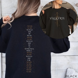 Valkyrie Sweatshirt Valkyrie ACOTAR ACOMAF Valkyrie Sweatshirt ACOTAR Valkyrie Valkeryie Acotar Valkyrie Book Tees Valkyrie In Training