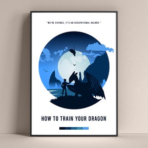 How to Train your Dragon Minimalist poster print artwork