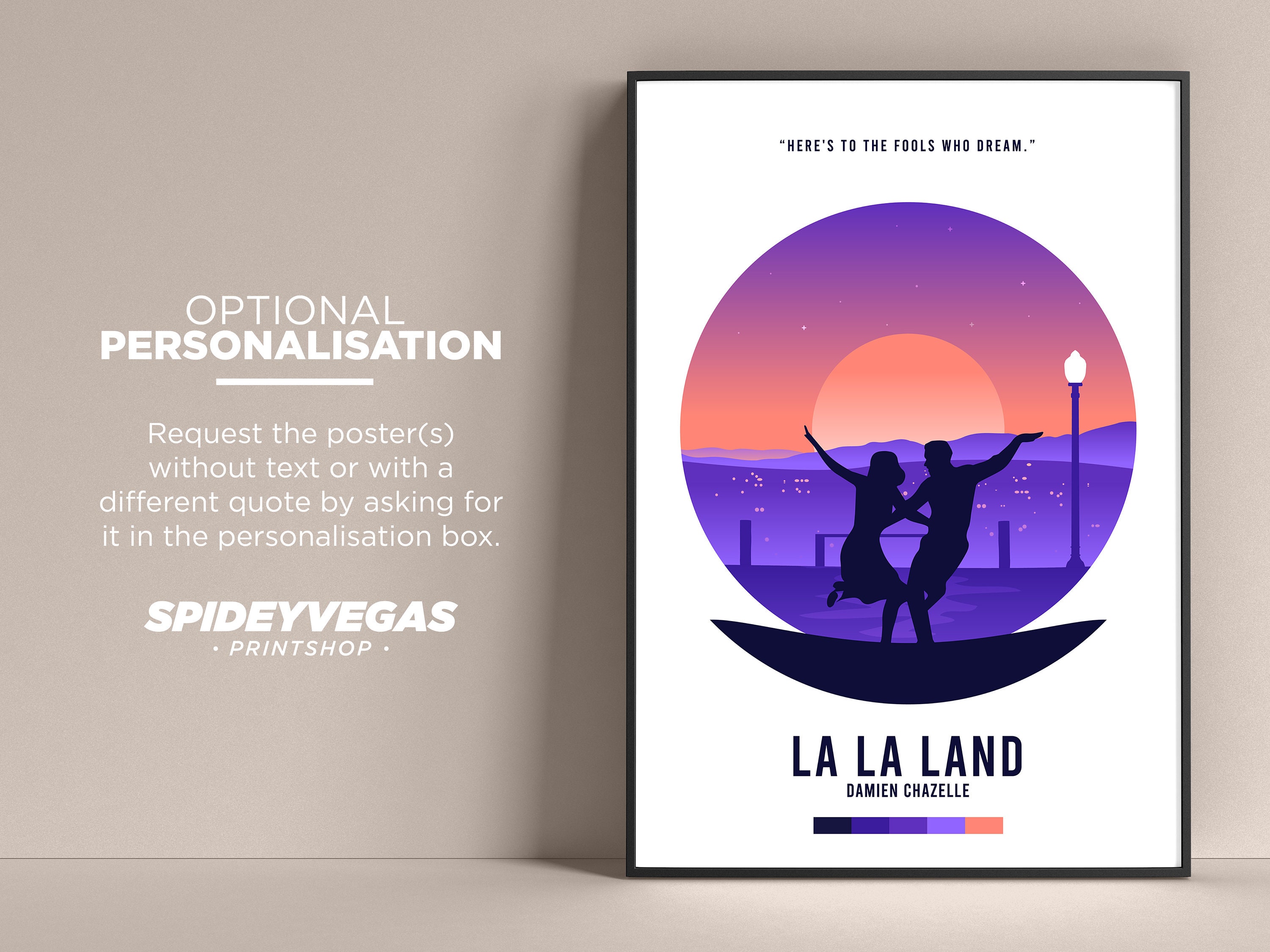 La La Land Minimalist Poster Print Artwork Staring Ryan Gosling and