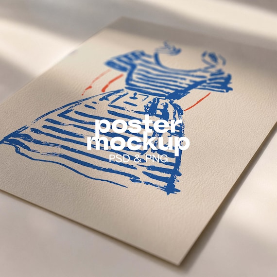 A4 Poster Mockup PSD & PNG | Fine Art Print, Paper Texture, Soft Light (Digital Download)
