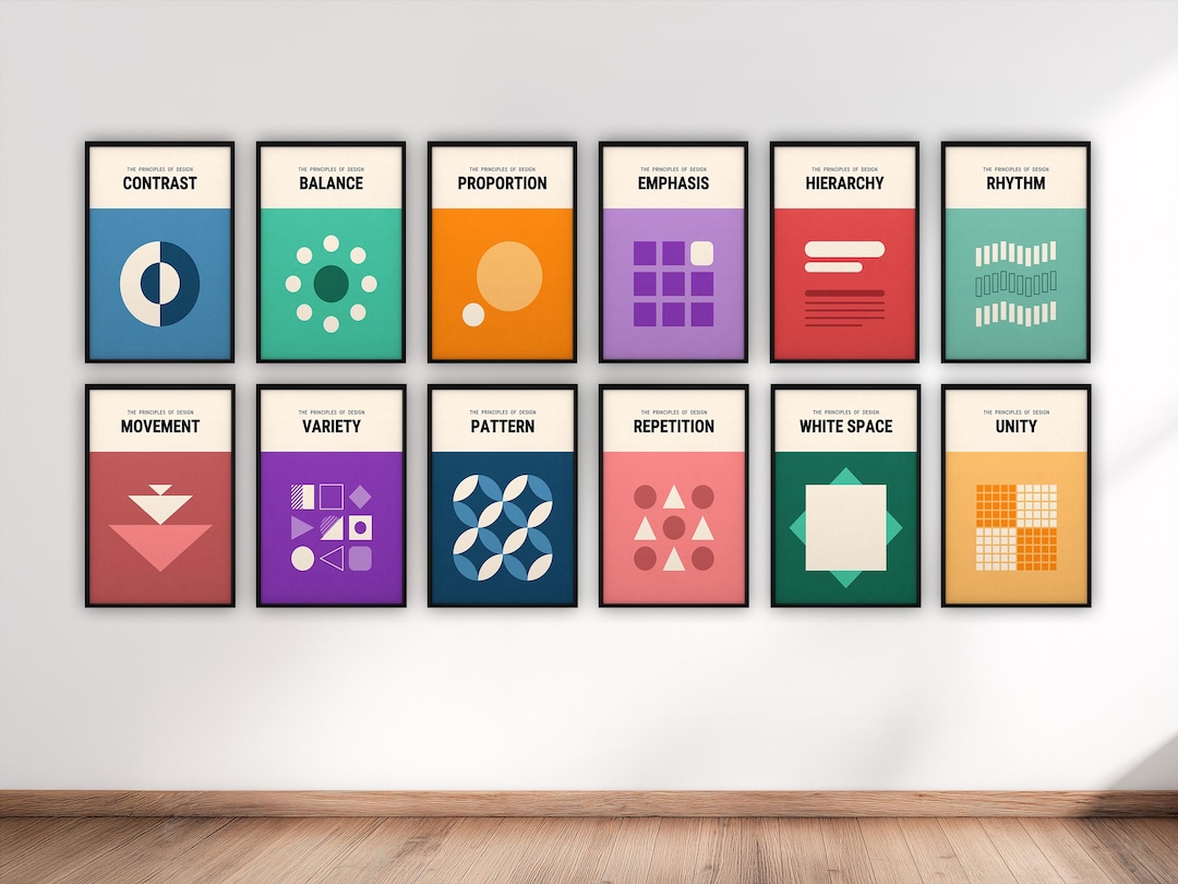 Design Principles Poster Set | Minimalist Graphic Design Art (digital ...