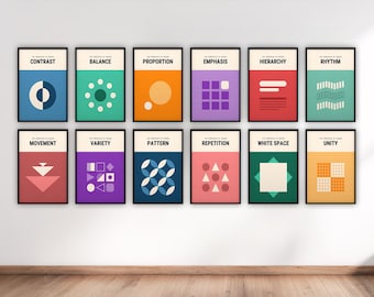 Design Principles Poster Set | Minimalist Graphic Design Art (Digital Download)