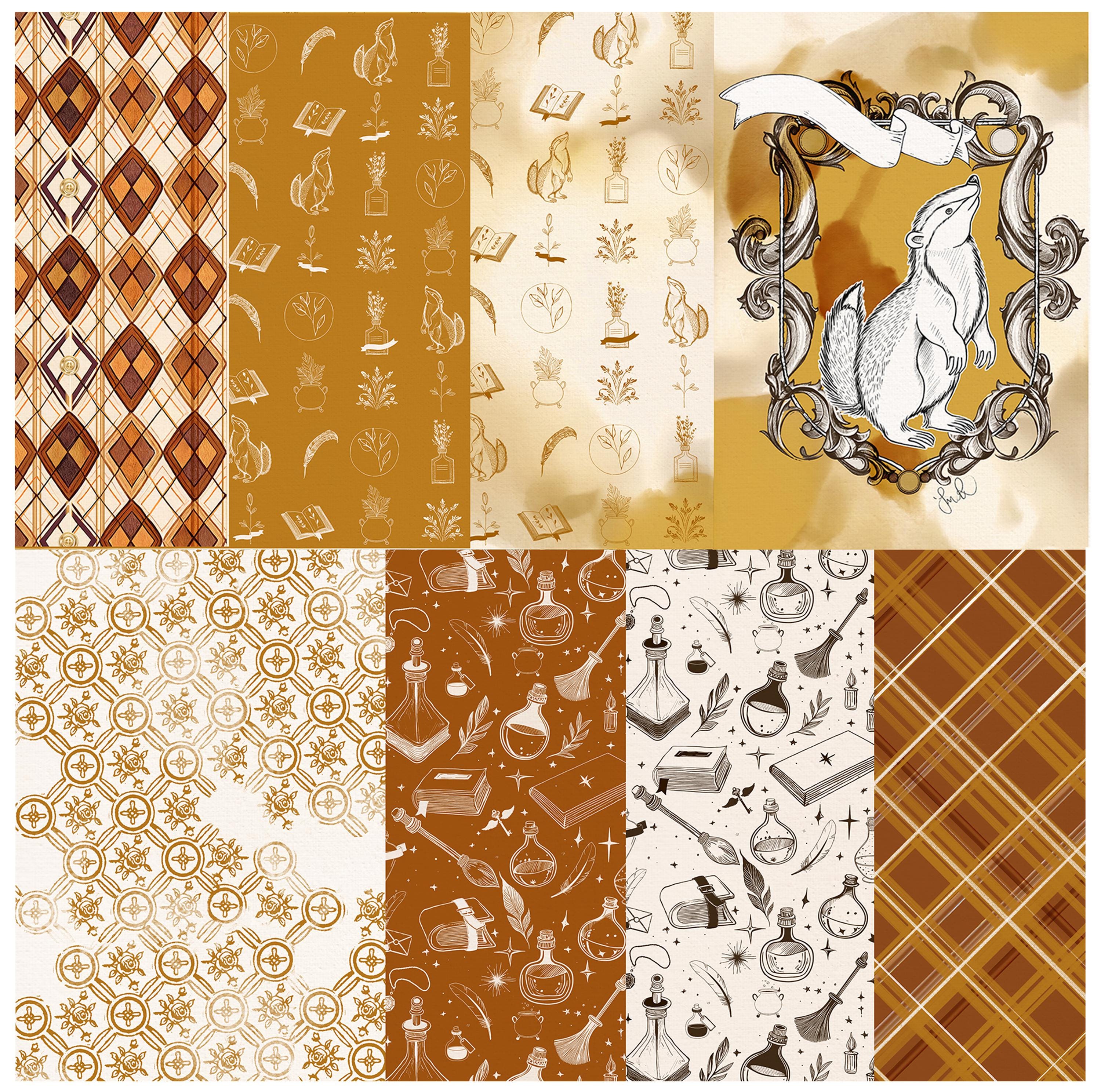 BUNDLE WIZARD Digital Paper Set Gift Fantasy Print Magical Wizard ...