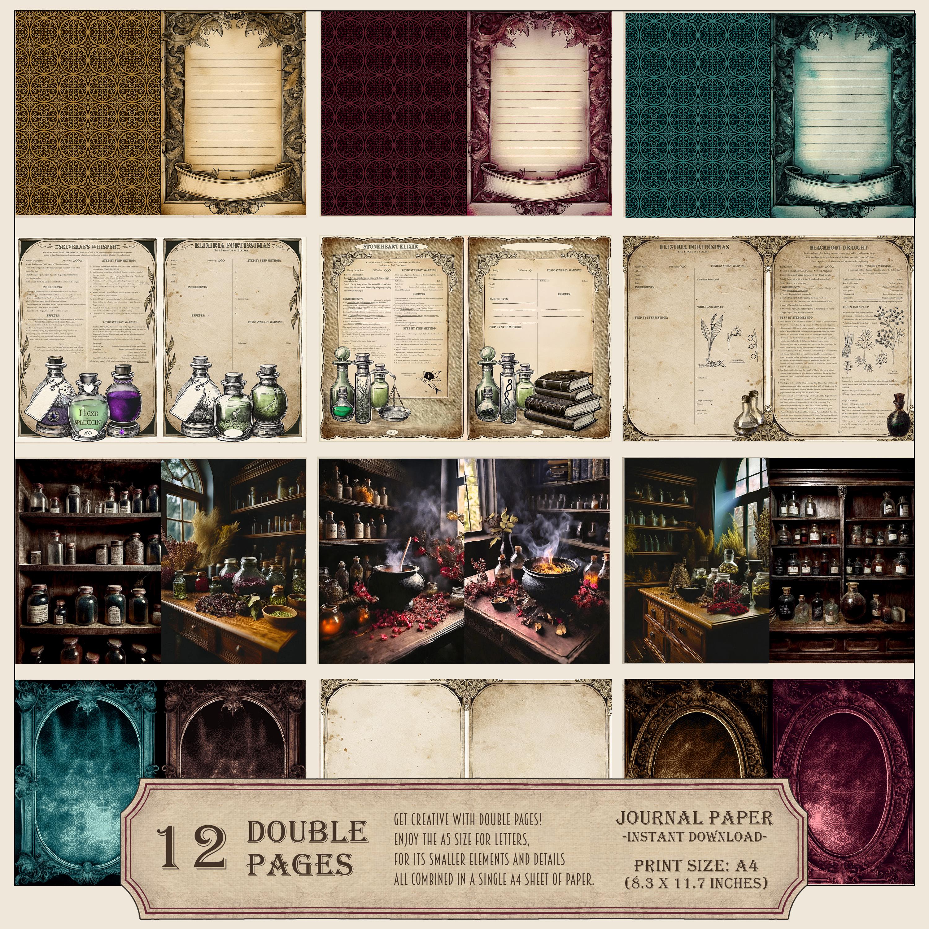 Wizard Journal Ringed WIZARD POTION CLASS Junk Journal Moody Wizard Journal Kit Back to ...