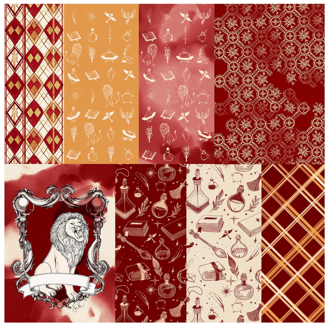 BUNDLE WIZARD Digital Paper Set Gift Fantasy Print Magical Wizard ...