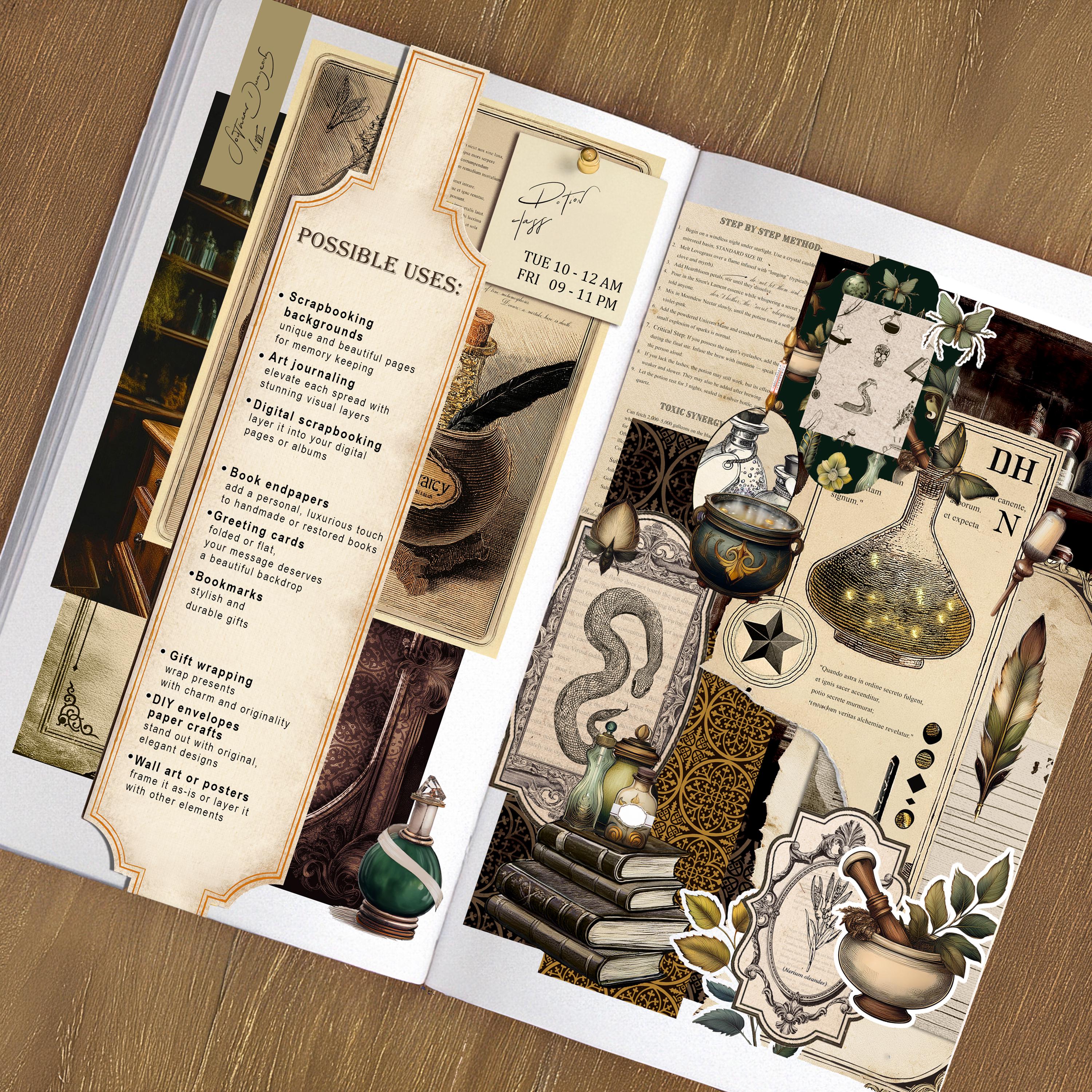 WIZARD POTION CLASS Junk Journal Moody Wizard Journal Kit Back to ...