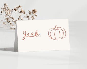 friendsgiving printable place cards, thanksgiving dinner, editable placecards, dinner party decor