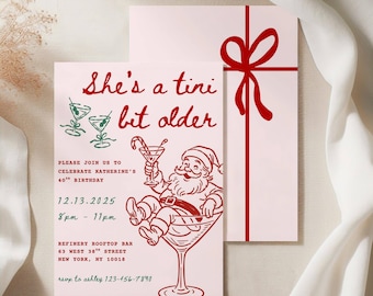 Grillig een Tini Bit oudere verjaardagsuitnodiging, bewerkbare feestuitnodiging (digitale download)
