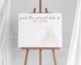 we can bearly wait welcome sign, gender neutral baby shower invitation, bear theme
