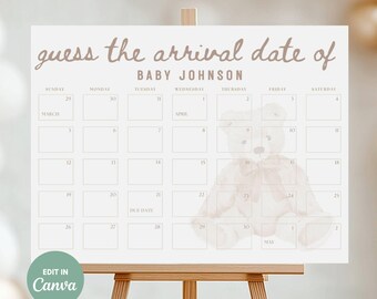 we can bearly wait welcome sign, gender neutral baby shower invitation, bear theme