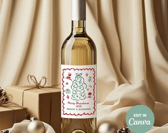 friendsmas christmas party invite, whimsical hand drawn holiday party bundle, editable invitation template