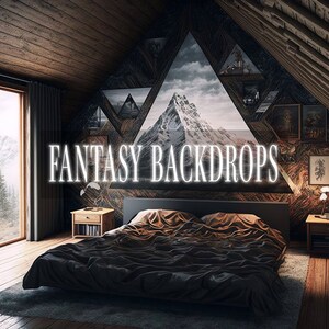 Overlooking Design Backdrop Mountain Cabin Digital Backdrops, Portrait Backdrop Overlays, Studio ...