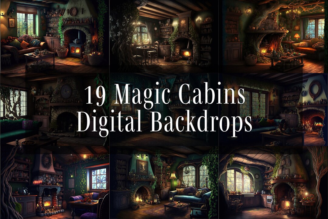 Magic Cabins Digital Backdrops, Portrait Backdrop Overlays, Studio