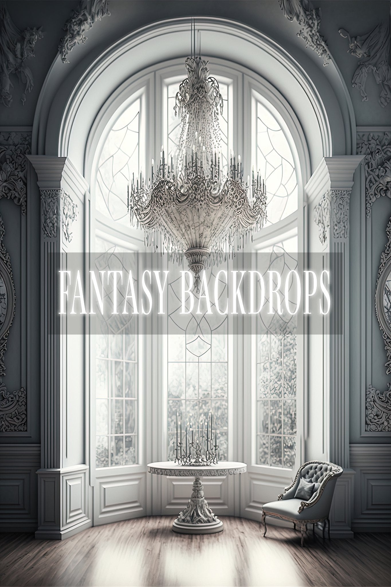 Grand Mansion Windows Digital Backdrops, Portrait Backdrop Overlays ...