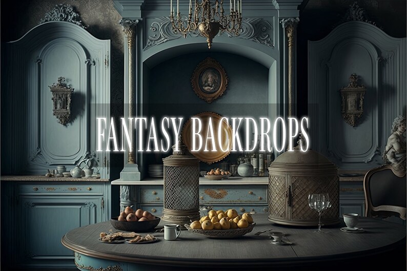 Baroque Kitchens Digital Backdrops, Portrait Backdrop Overlays, Studio ...