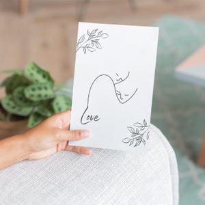 Valentinstag minimalistische druckbare Karte, zum Jubiläum, für Sie und Ihn, voller Liebe, Postkarte für Geburtstag, Oma und Opa Tag