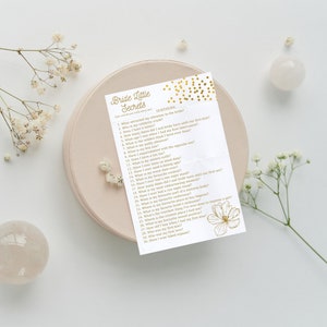 Hen Party Game PDF, Elegant Gold Bachelorette Questions, Bridal Shower Activit, Bride - Groom or Bride - Bride Digital Download