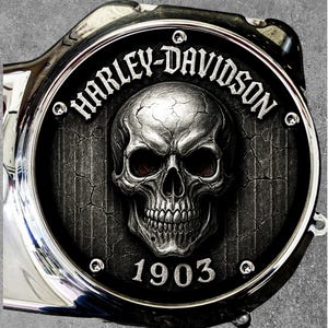 Harley Davidson Derby Cover Unique Custom Design Skull Badass