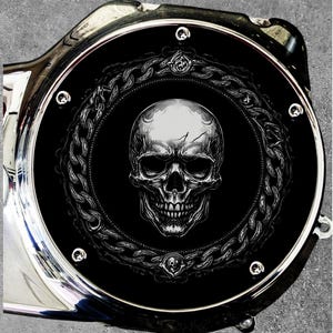Harley Davidson Derby Cover Unique Custom Design Skull Badass