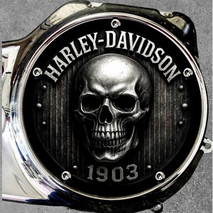 Harley Davidson Derby Cover Unique Custom Design Skull Badass
