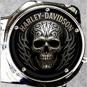 Harley Davidson Derby Cover Unique Custom Design Skull Badass