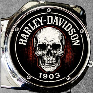 Harley Davidson Derby Cover Unique Custom Design Skull Badass