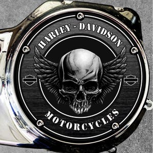 Harley Davidson Derby Cover Unique Custom Design Skull Badass