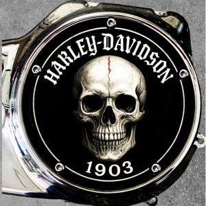 Harley Davidson Derby Cover Unique Custom Design Skull Badass