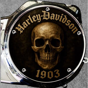 Harley Davidson Derby Cover Unique Custom Design Skull Badass