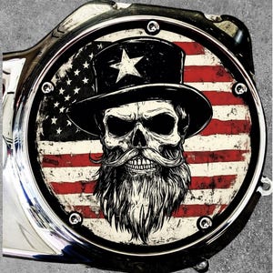 Harley Davidson Derby Cover Unique Custom Design Skull Badass
