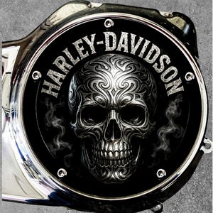 Harley Davidson Derby Cover Unique Custom Design Skull Badass