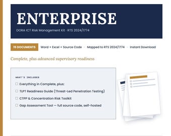 Zestaw narzędzi DORA Enterprise | Gotowość TLPT, zestaw narzędzi CTPP, ocena luk (wersja cyfrowa do pobrania)