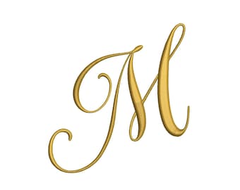 Letra M monograma estilo Herend – Diseño de bordado a máquina, bastidor de 10 x 10 cm (descarga instantánea)