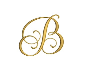Monogram w stylu Herend, litera B – wzór do haftu maszynowego, tamborek 4 x 4 cale (do natychmiastowego pobrania)