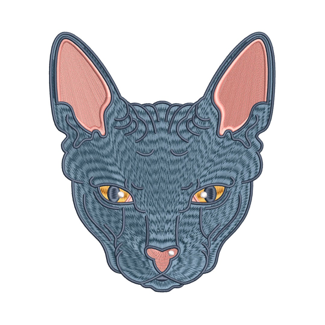Grey Cat Machine Embroidery Design 3 Sizes Kitten With Etsy