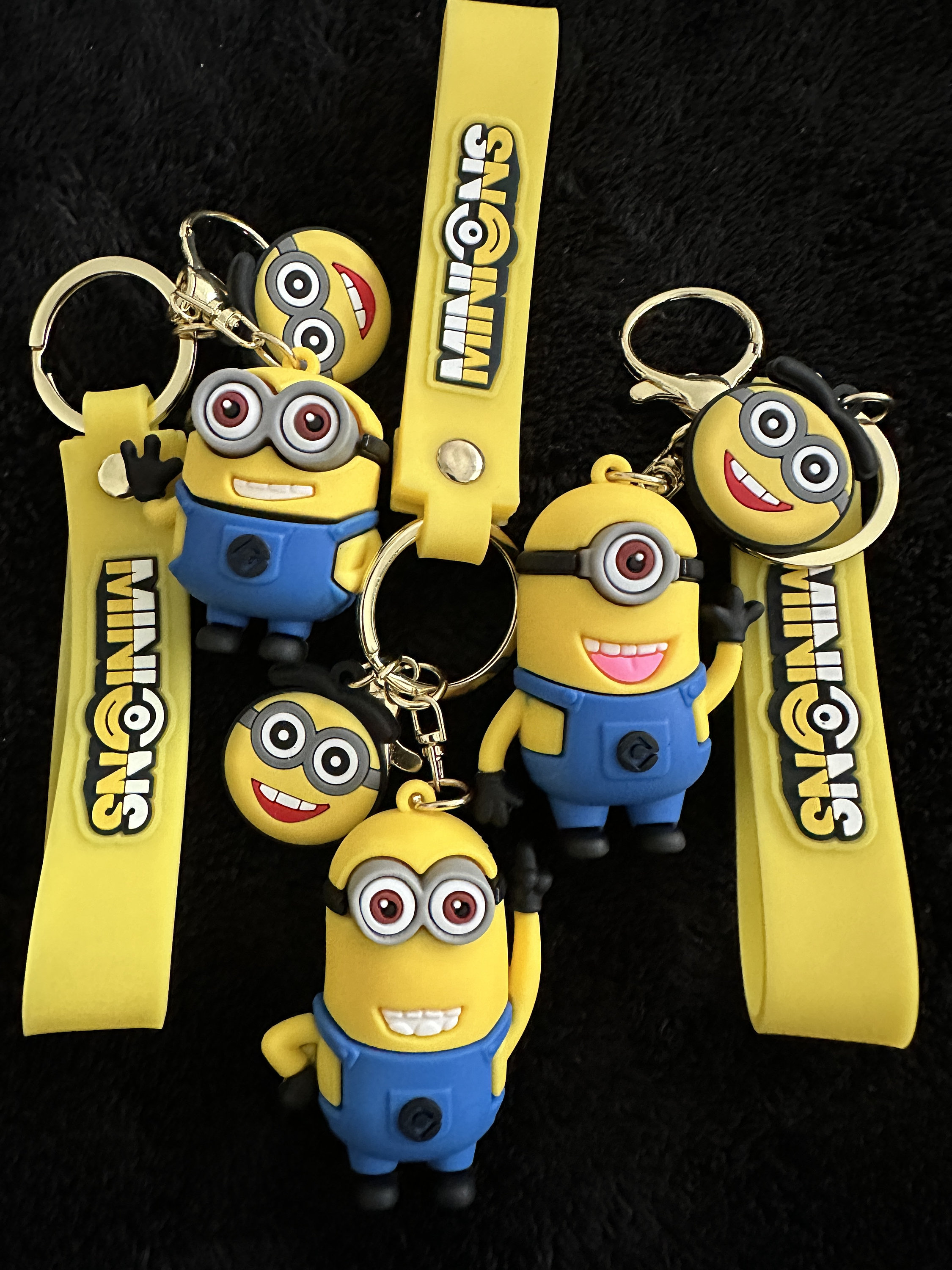 Minions Keychain SET of 3 All 3 Popular Characters Kevin Bob and Stuart Flaunt Your Favorite Characters on Your Backpack Hand Bags Etsy
