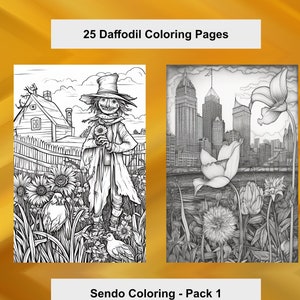 Daffodil Coloring Pages: 25 Printable Flower Designs (PDF)