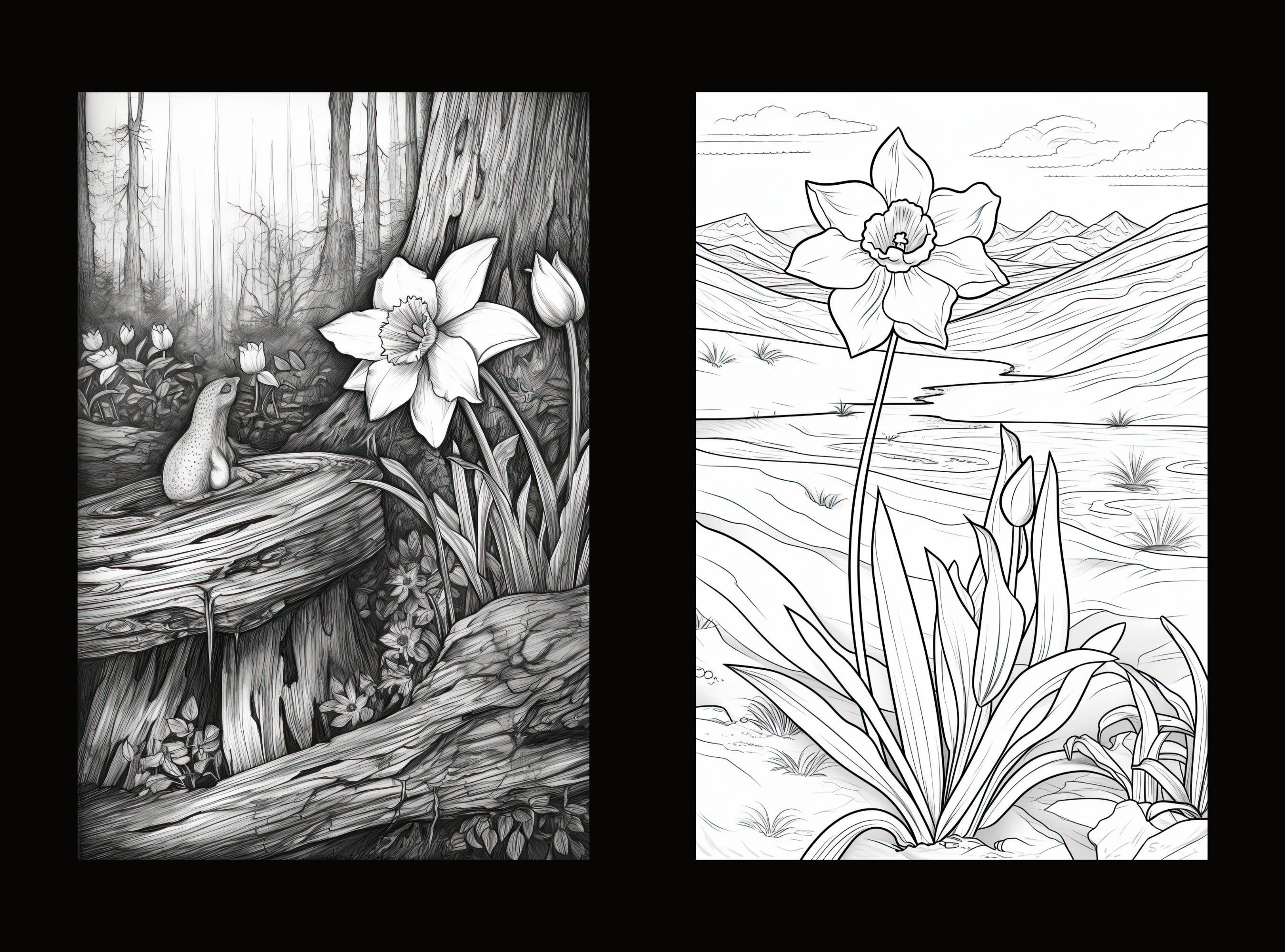 Daffodil Flower Coloring Pages, 25 Daffodil Coloring Printable PDF ...