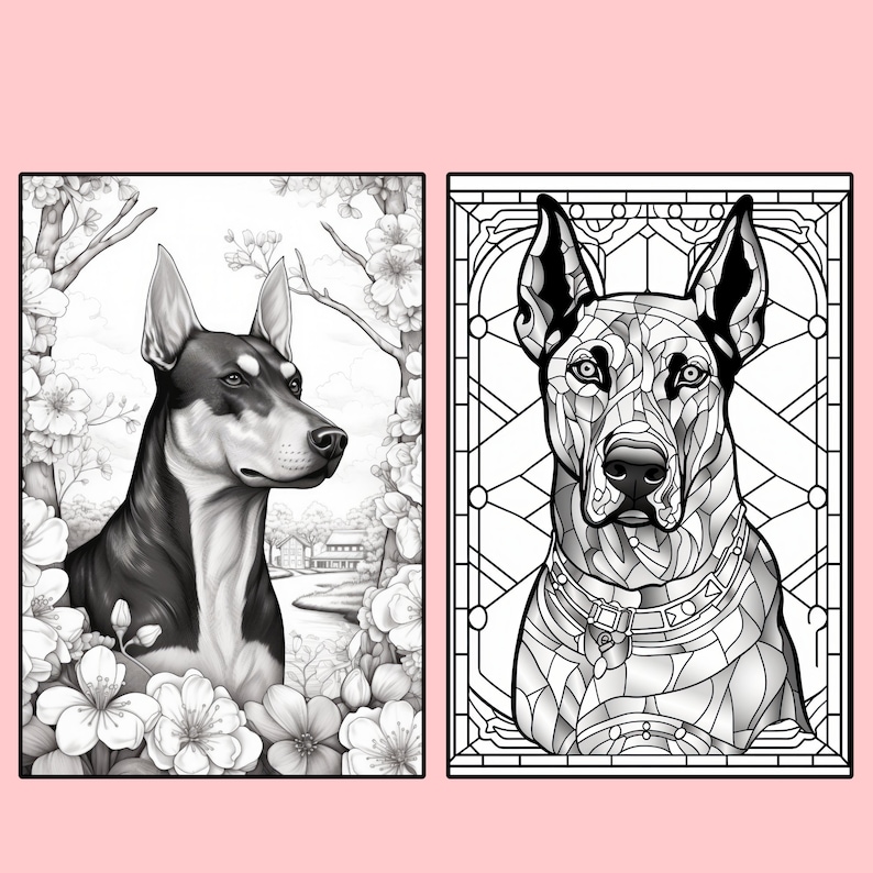 50 Doberman Coloring Pages, Printable PDF Dog Coloring Pages, Doberman ...