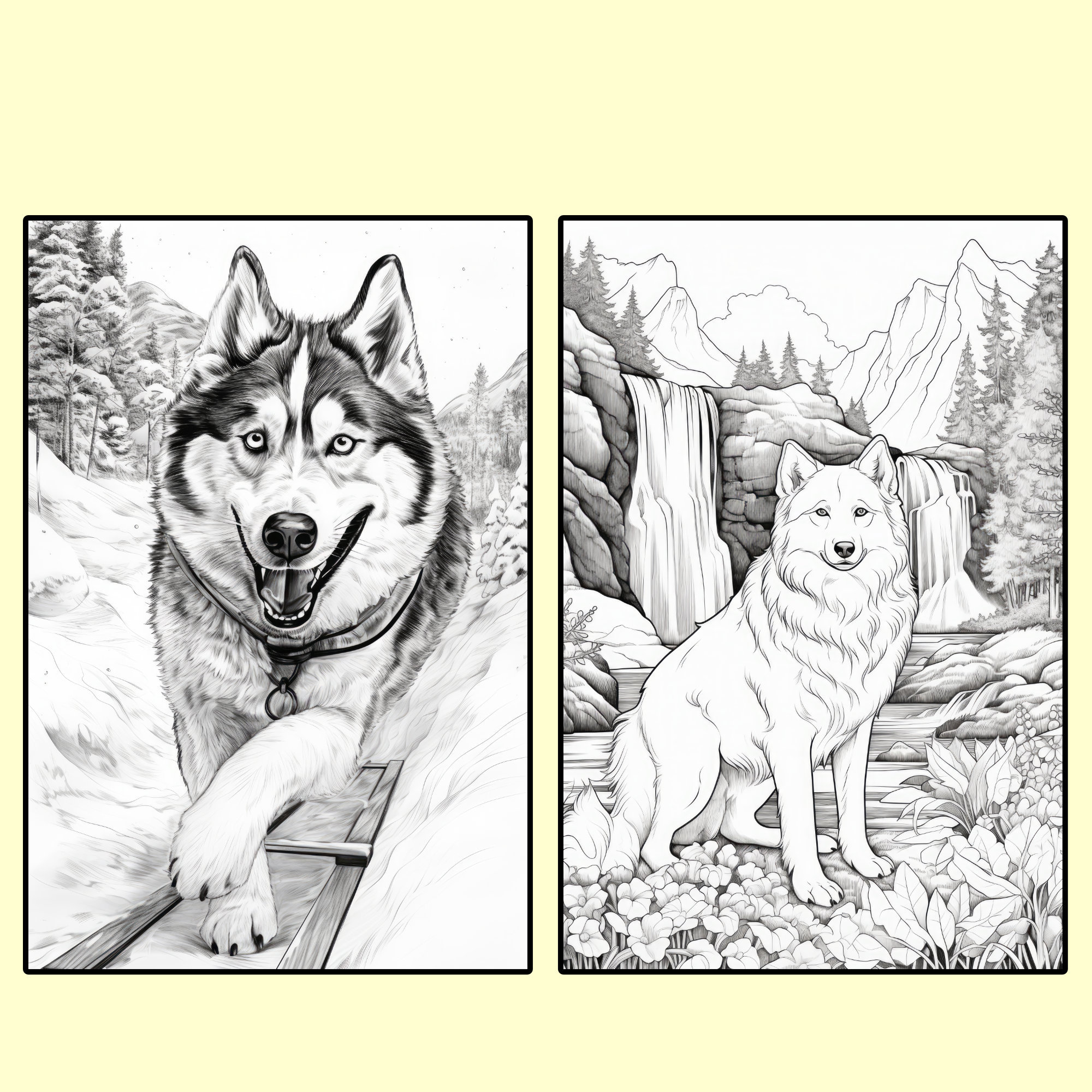 50 Siberian Husky Coloring Pages, Printable PDF Dog Coloring Pages ...
